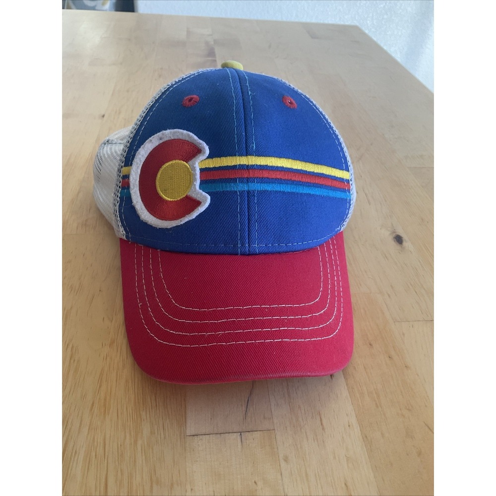 Yocolorado Hat Cap Snap Back Blue Red Visor Colorful